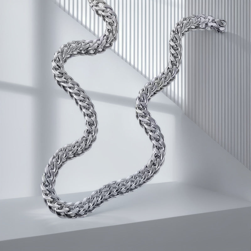 New NK Titanium Steel Cuban Necklace for Men and Women
