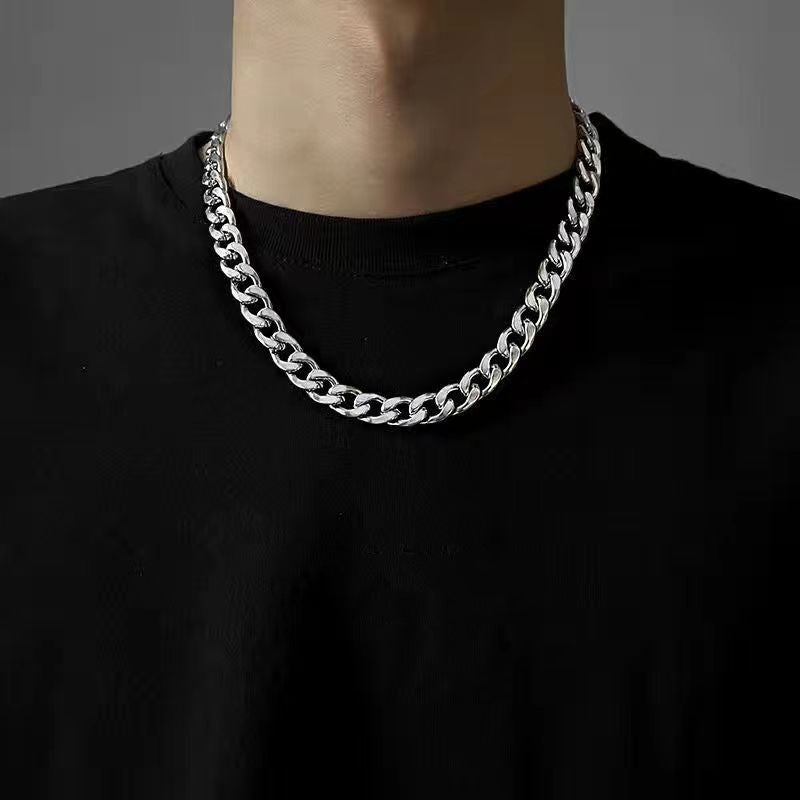 New NK Titanium Steel Cuban Necklace for Men and Women