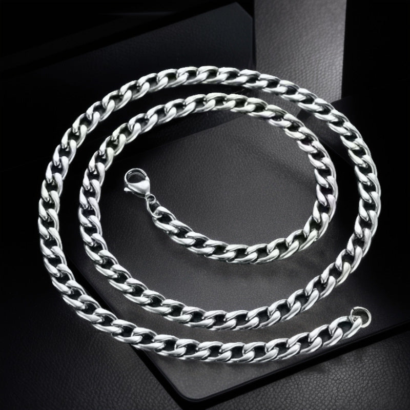 New NK Titanium Steel Cuban Necklace for Men and Women
