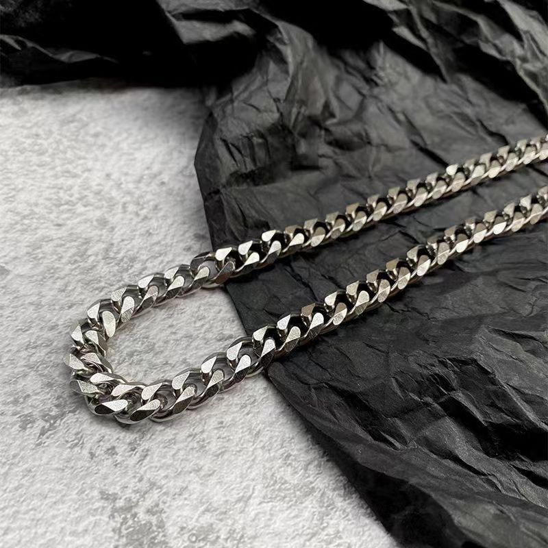 New NK Titanium Steel Cuban Necklace for Men and Women