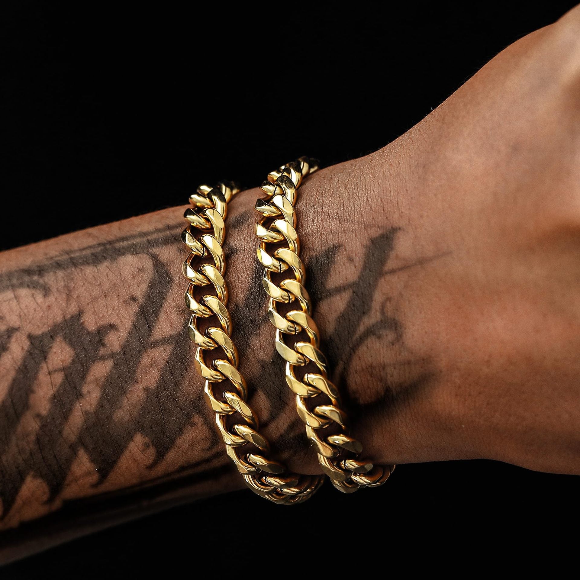 Men's Stainless Steel Cuban Twist Bracelet Set