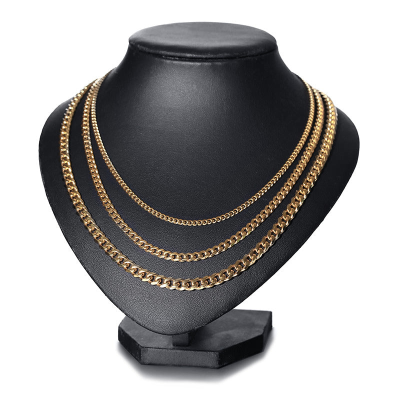 Cuban Link Chain Necklace for Women in Gold