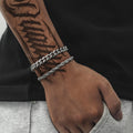 Men's Stainless Steel Cuban Twist Bracelet Set