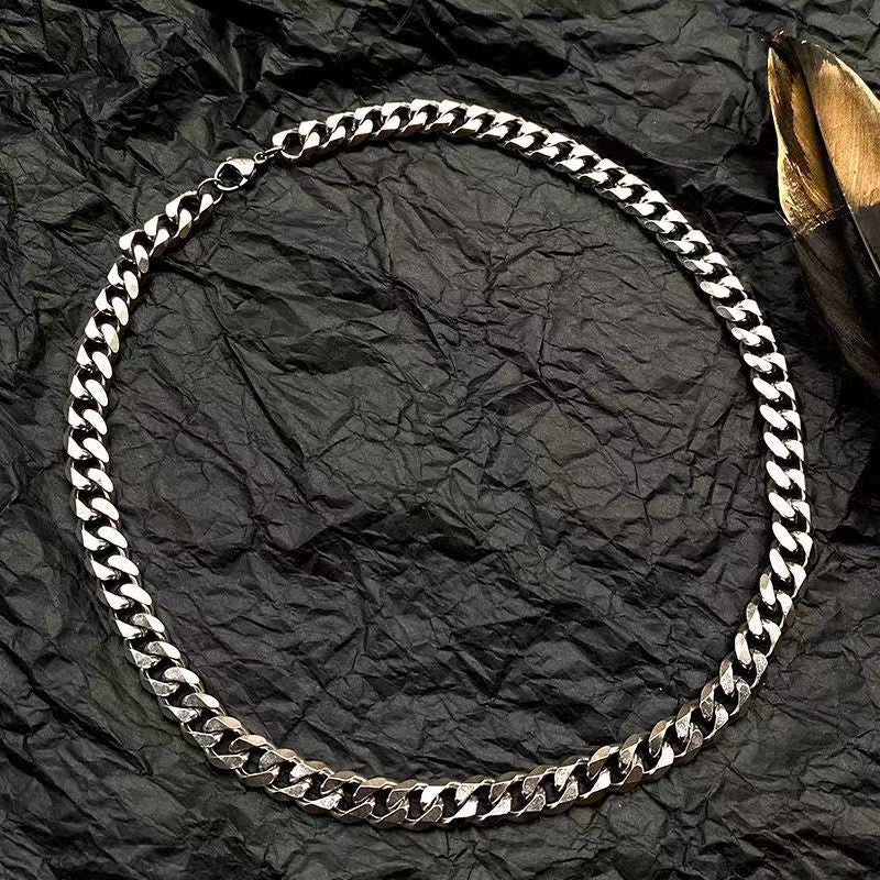 New NK Titanium Steel Cuban Necklace for Men and Women